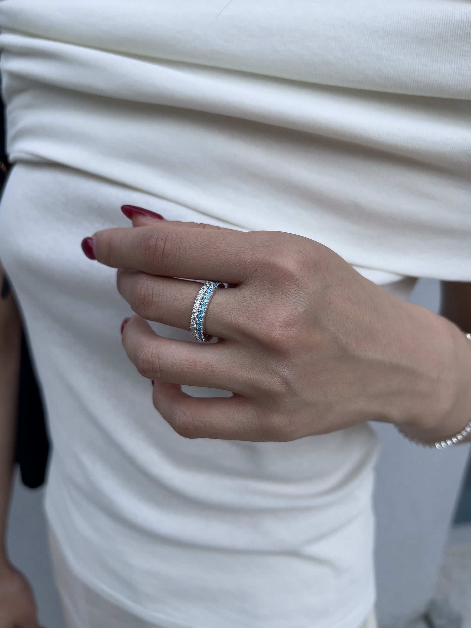 PAVE RING [AQUA]