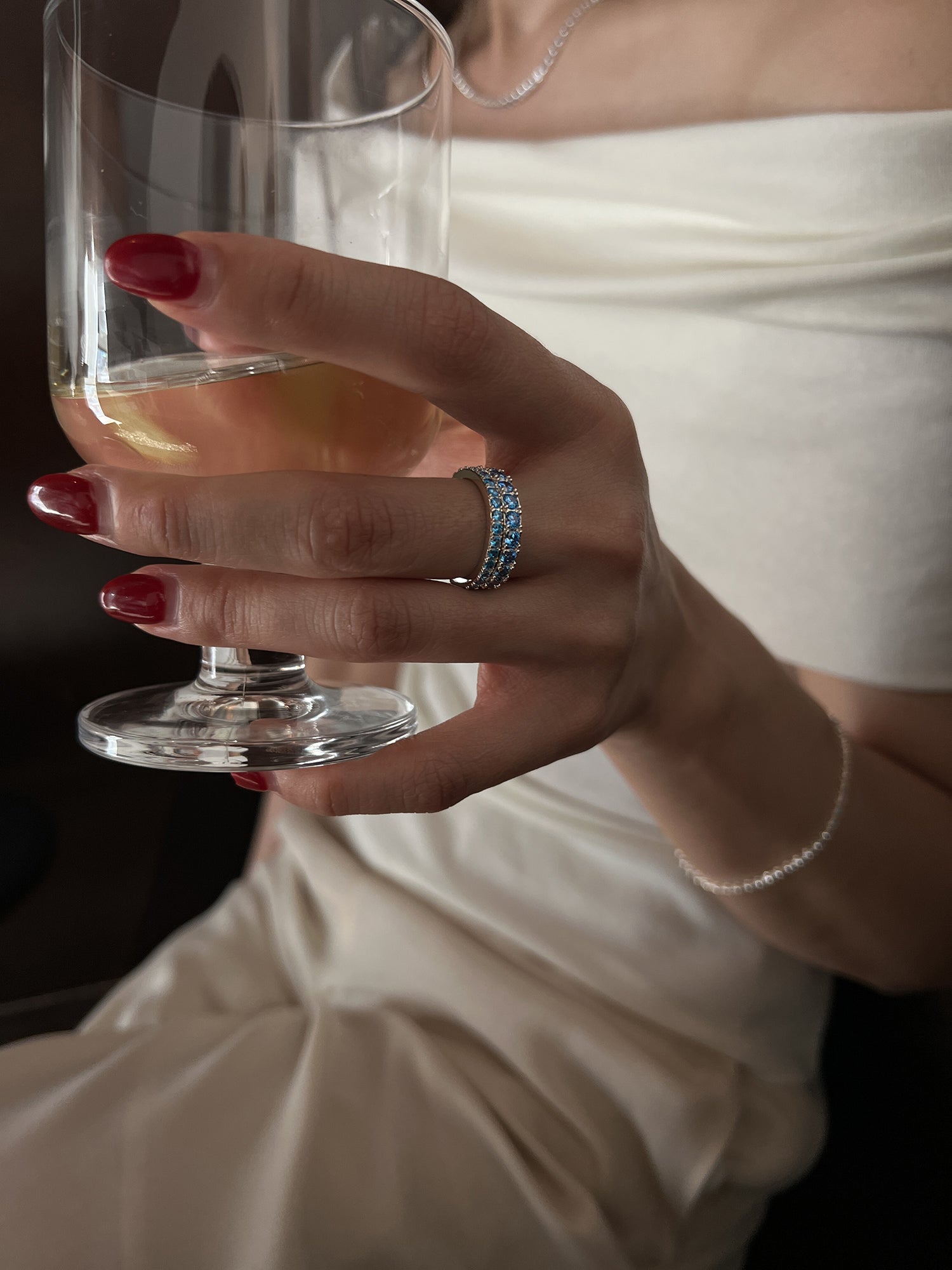 PAVE RING [AQUA]