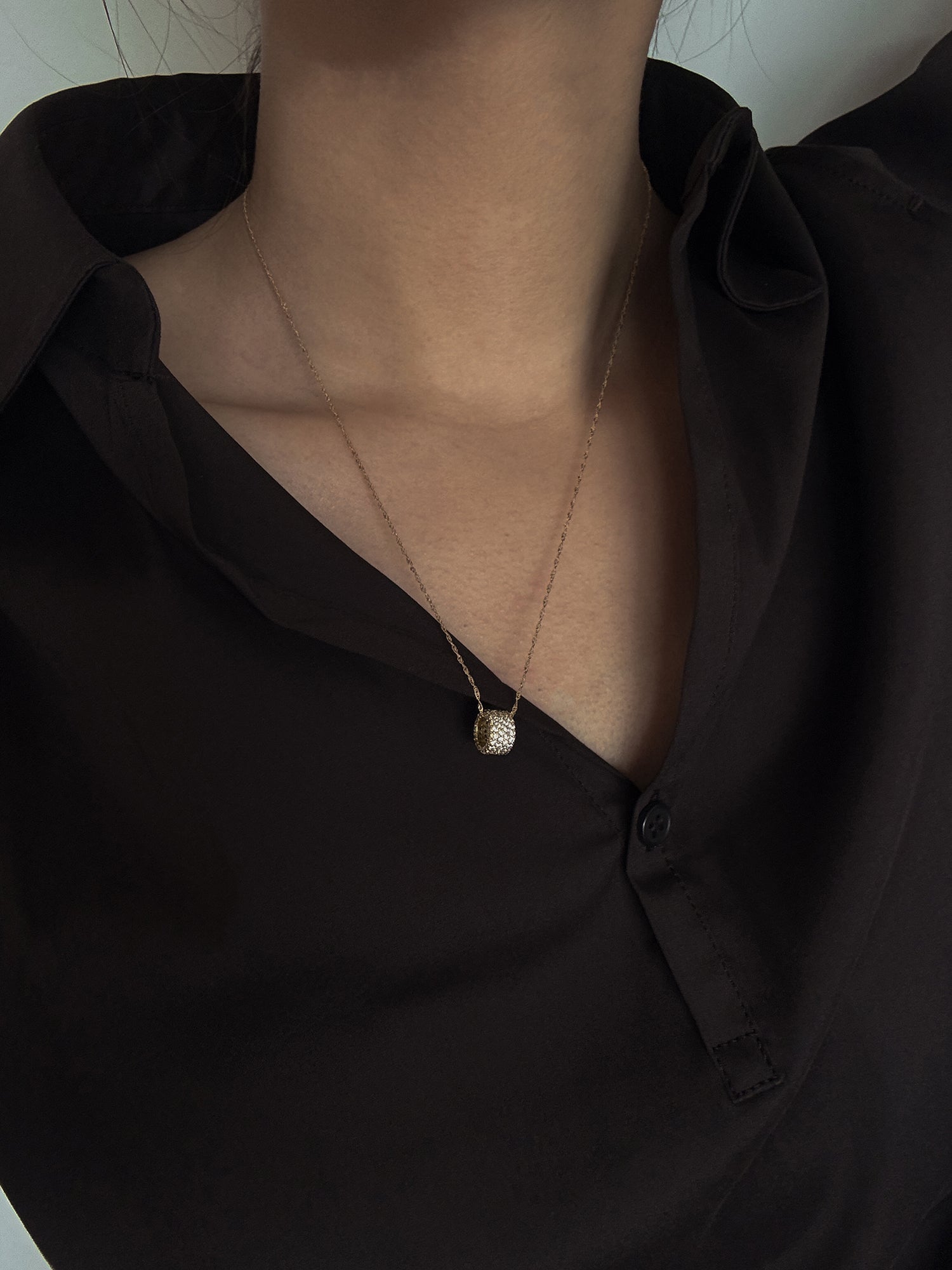 4-ROW PAVE PENDANT [GOLD]