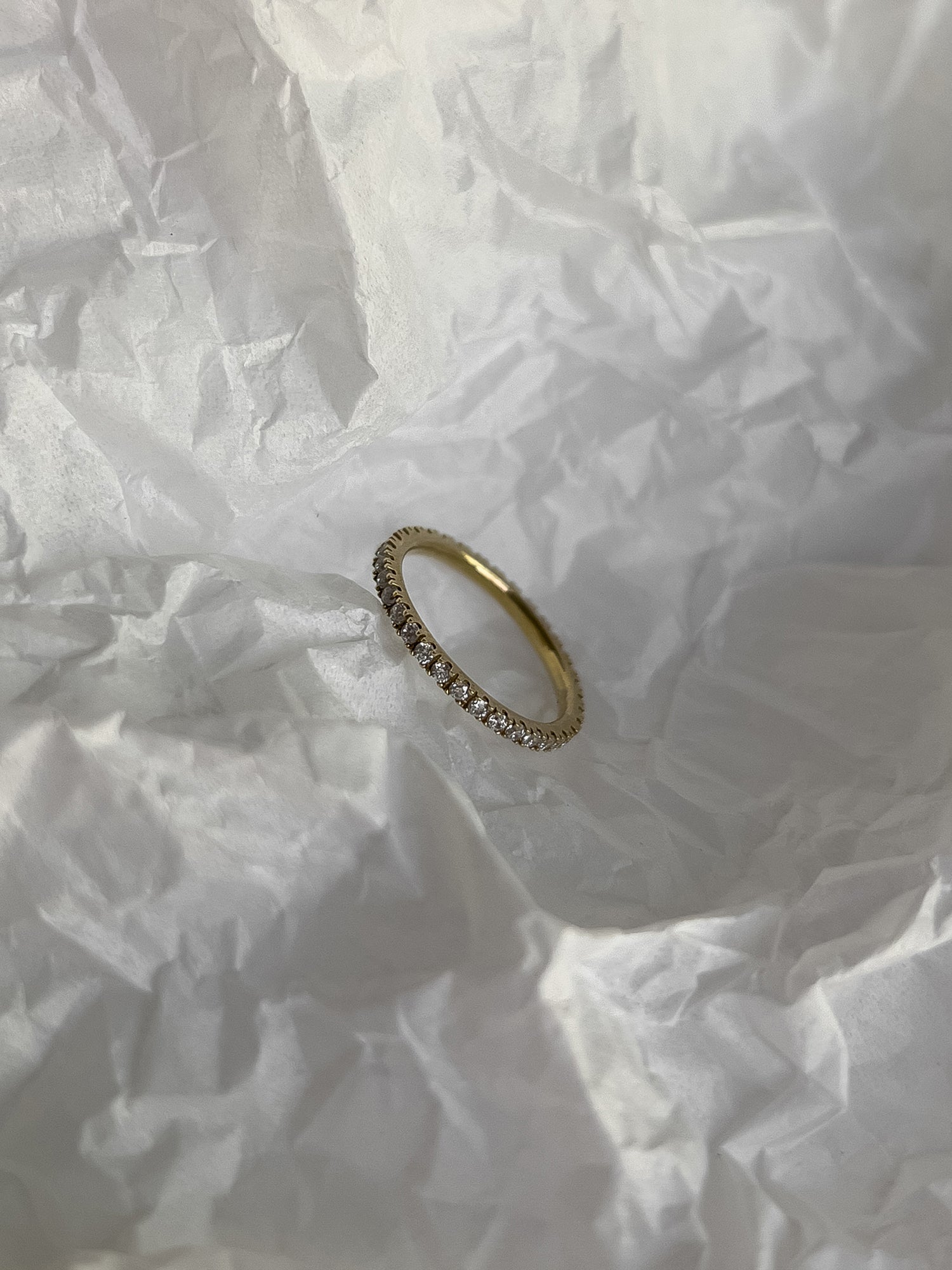 SLIM PAVE RING [GOLD]