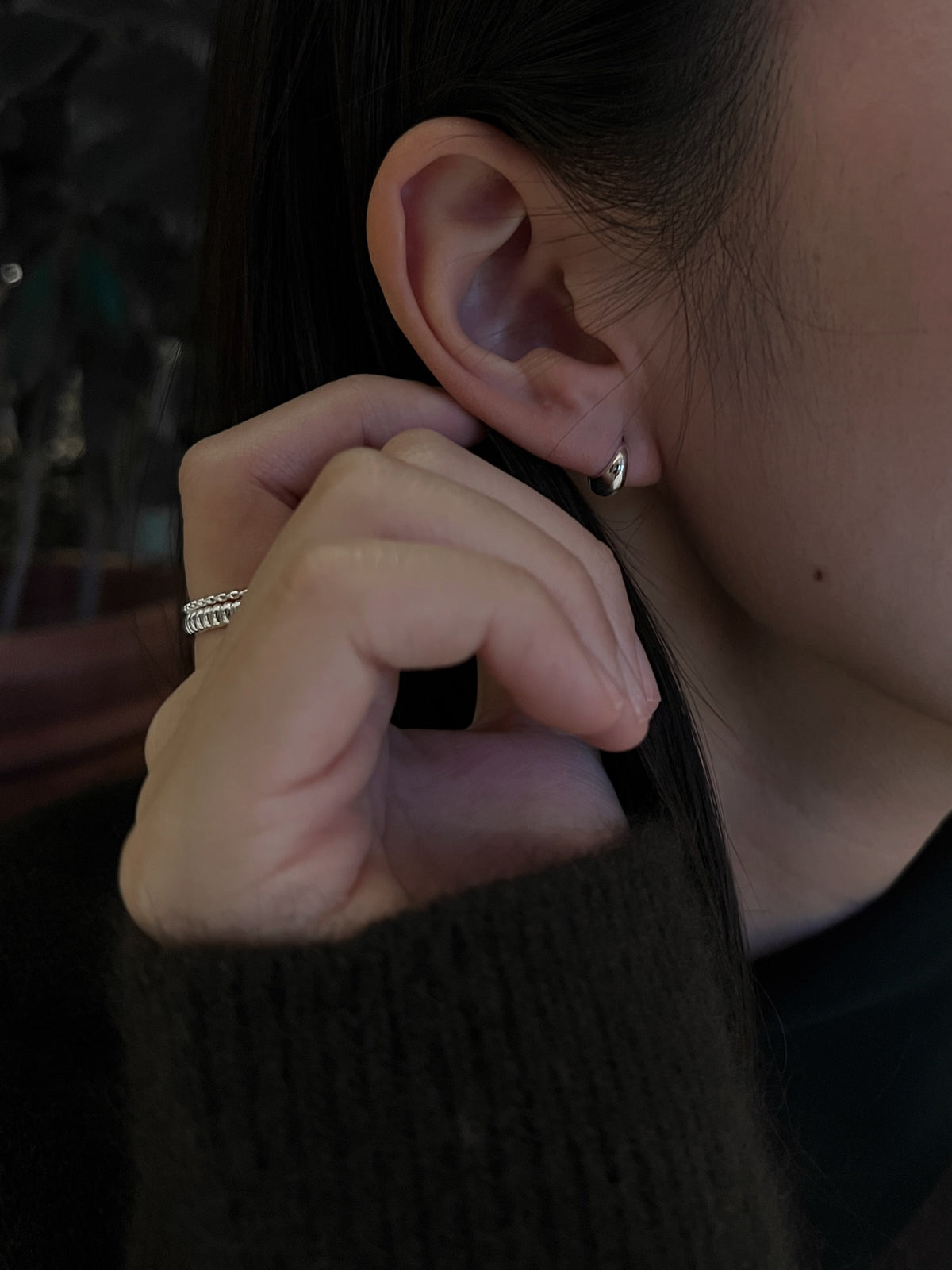 BELL ONE TOUCH EARRINGS M [SILVER]