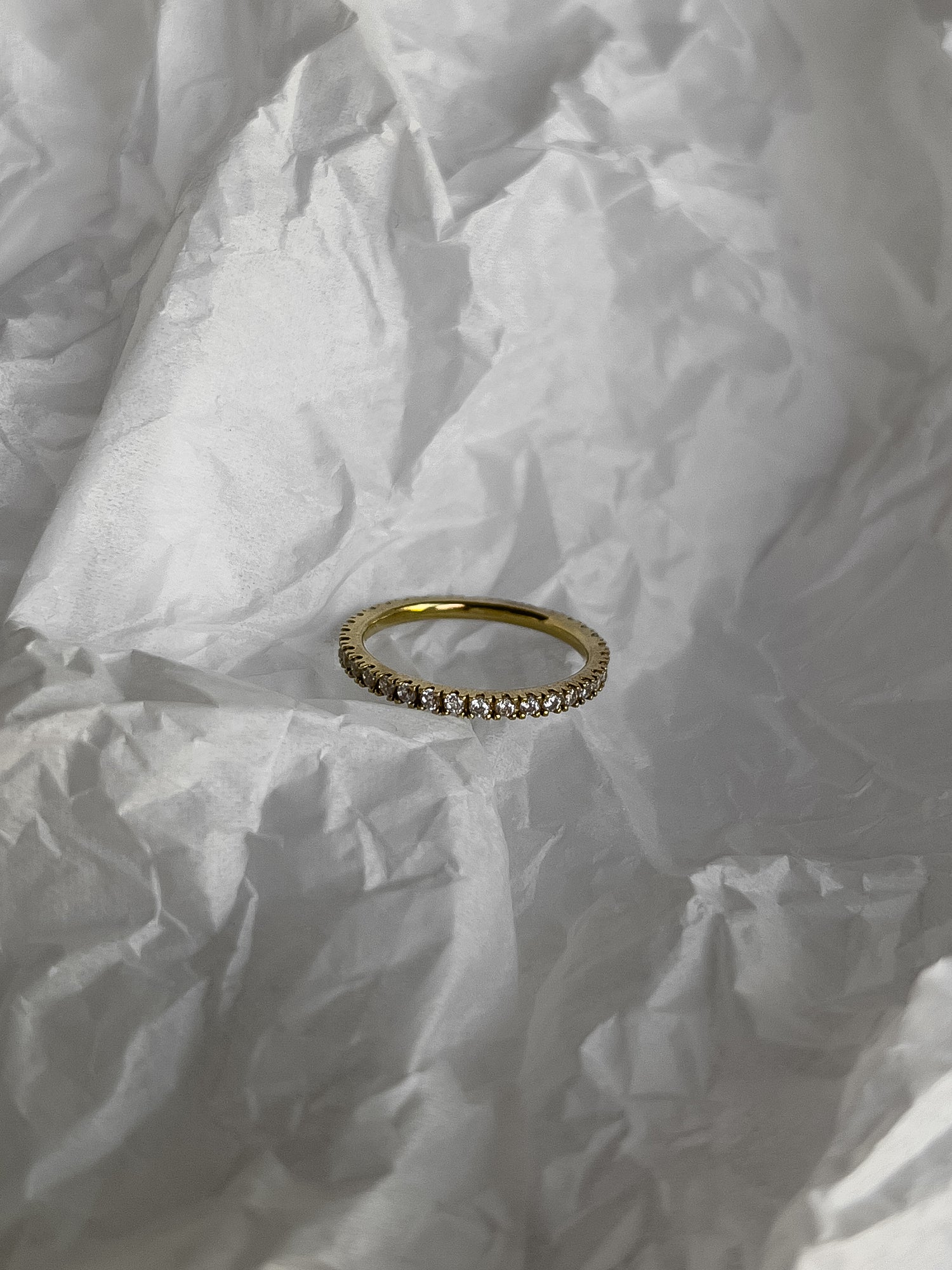 SLIM PAVE RING [GOLD]