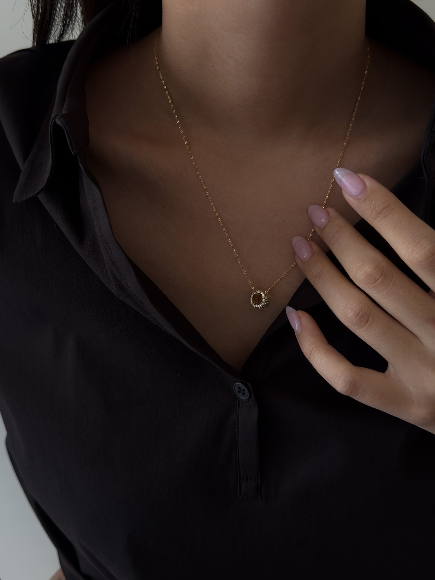 4-ROW PAVE PENDANT [GOLD]