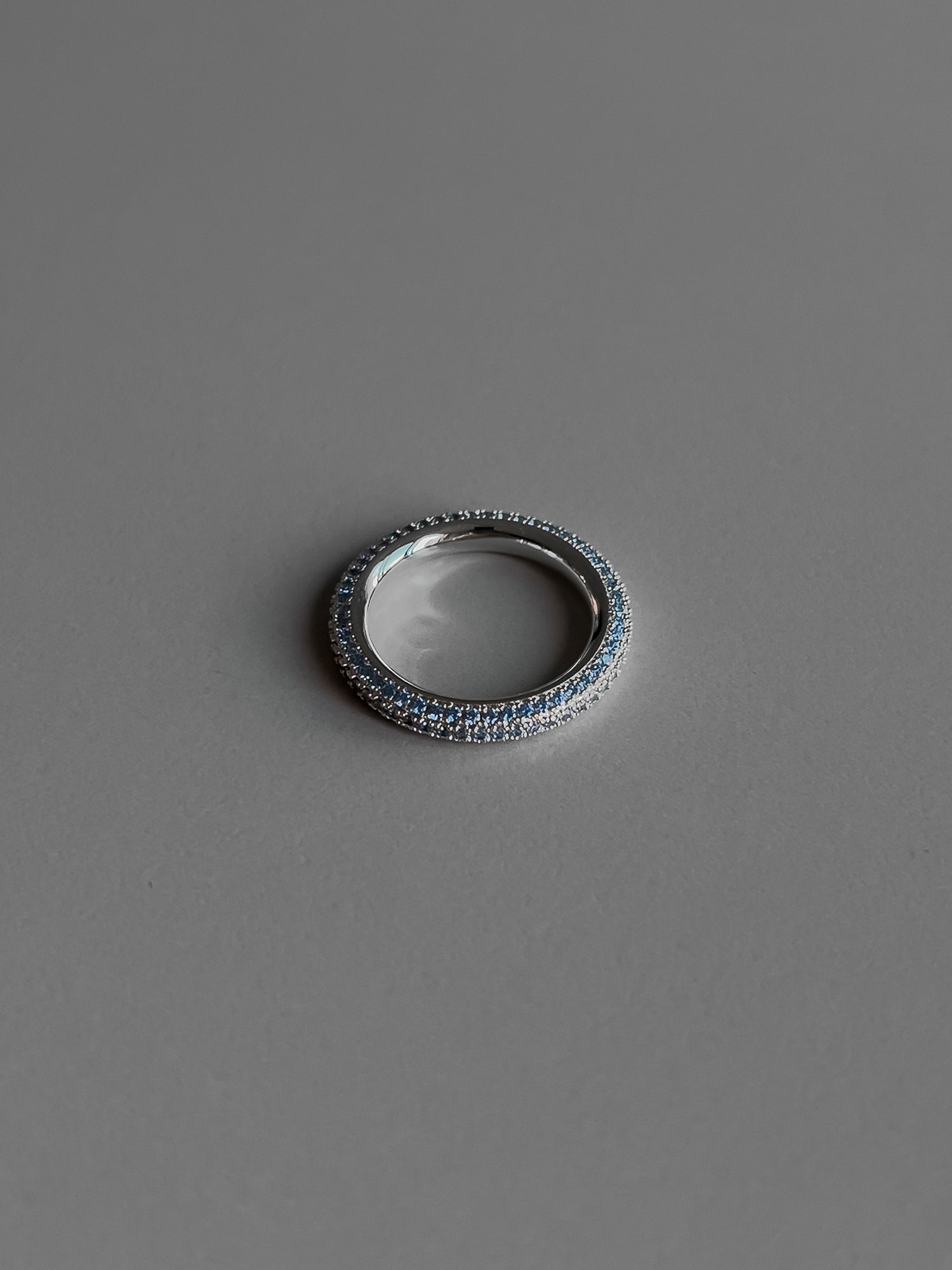 ROUND PAVE RING [AQUA]