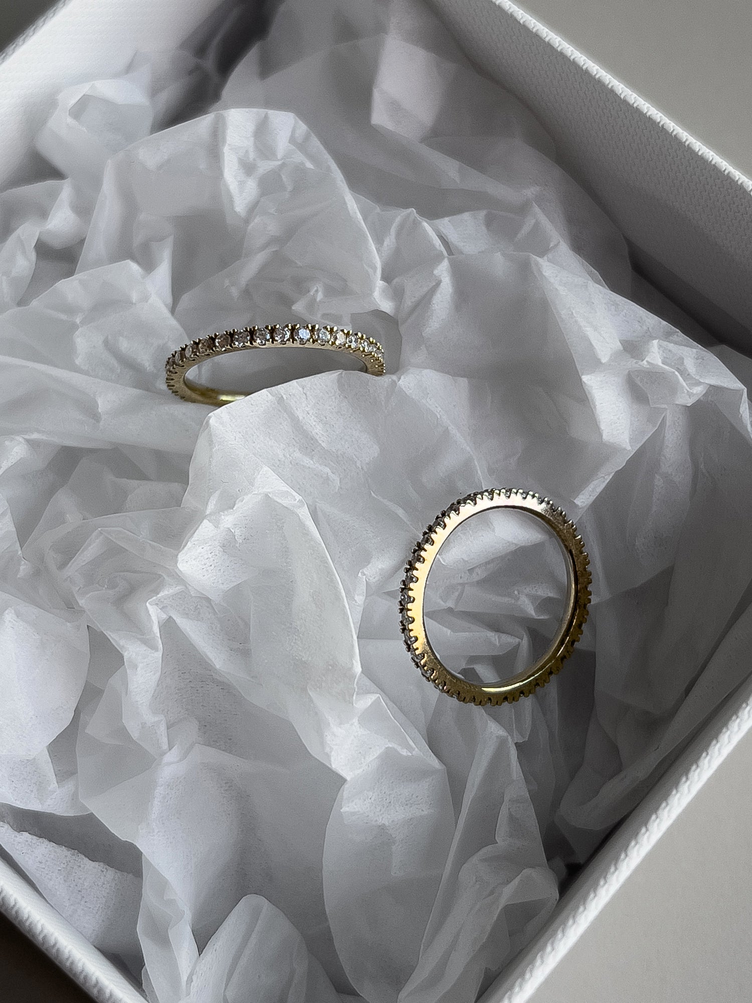 SLIM PAVE RING [GOLD]