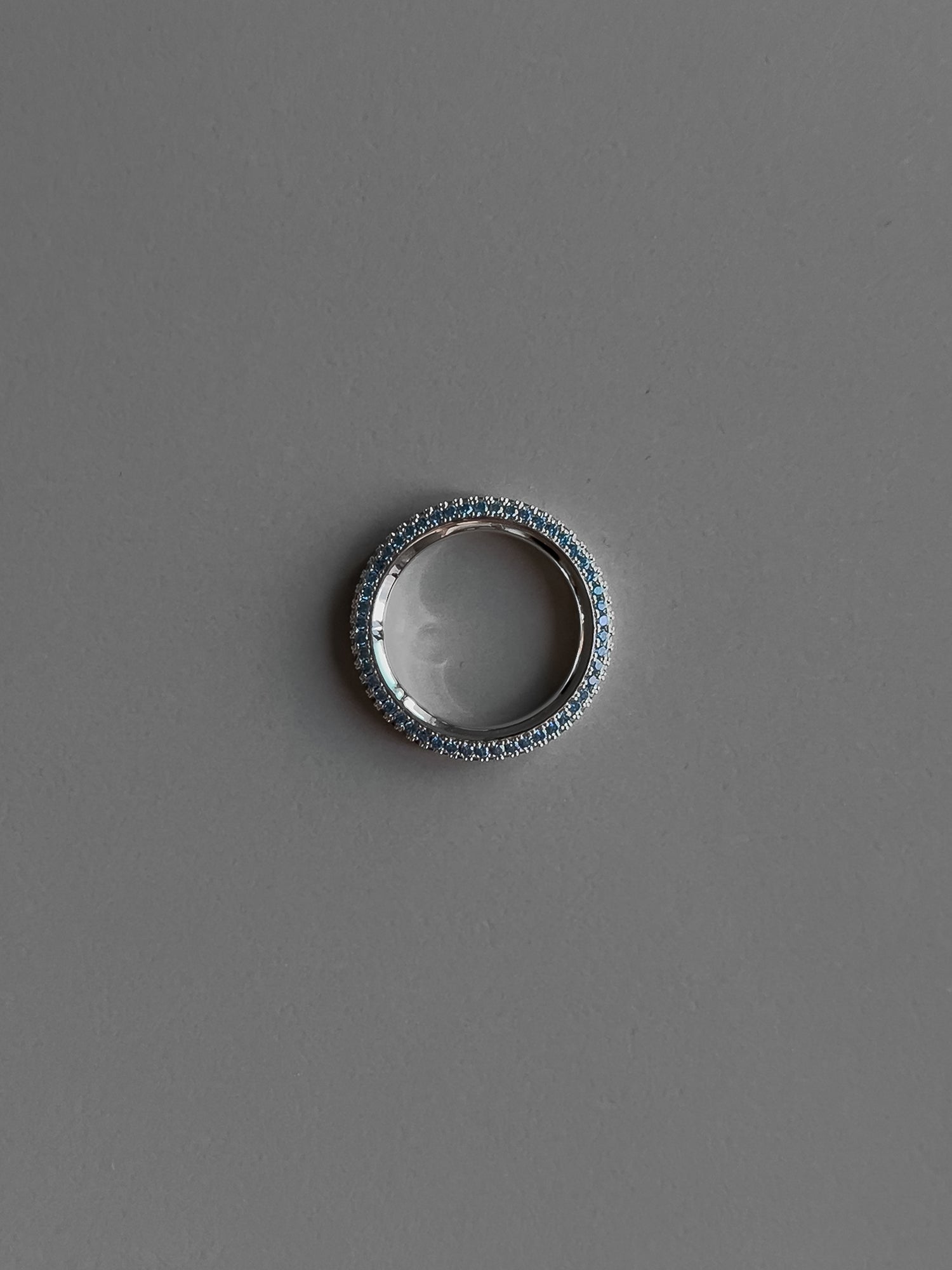 ROUND PAVE RING [AQUA]