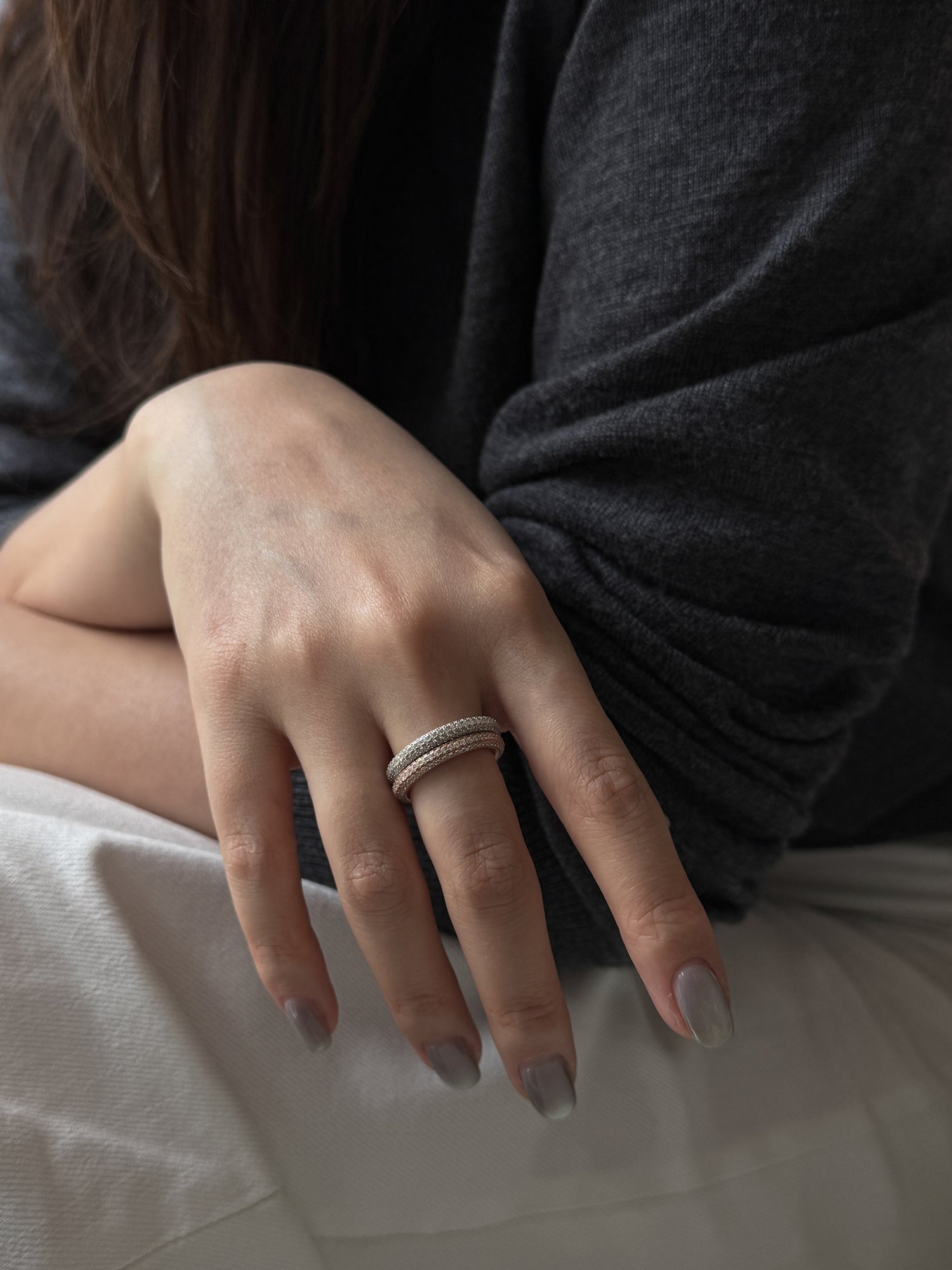 ROUND PAVE RING [SILVER]