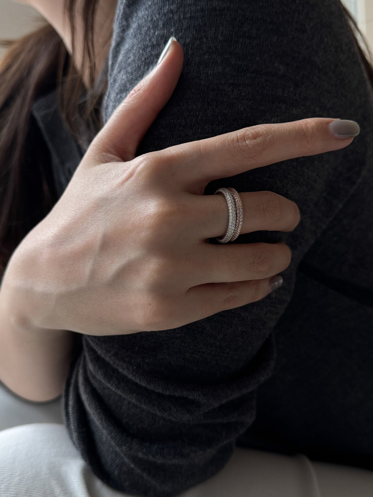 ROUND PAVE RING (ROSE GOLD)