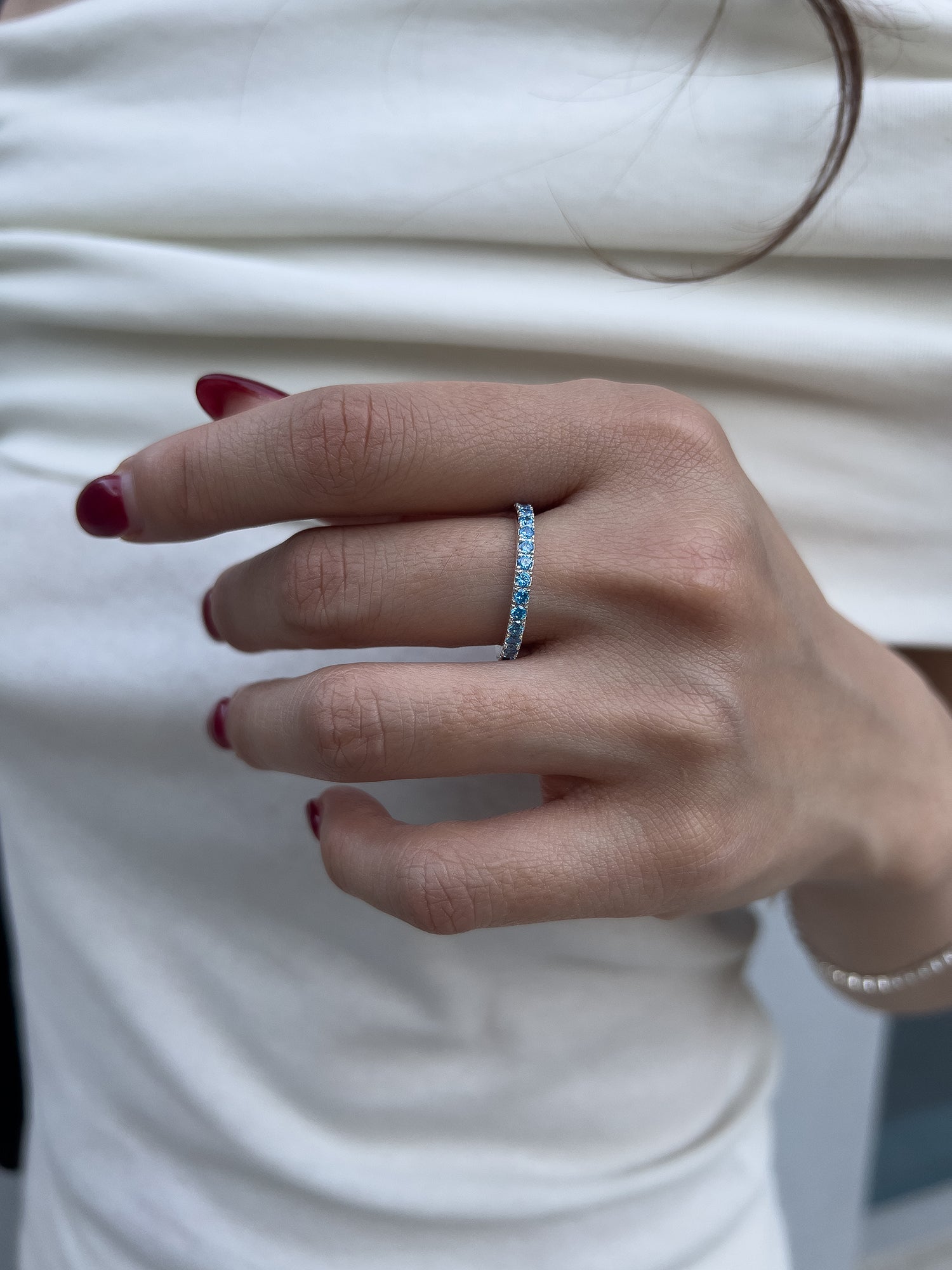 PAVE RING [AQUA]