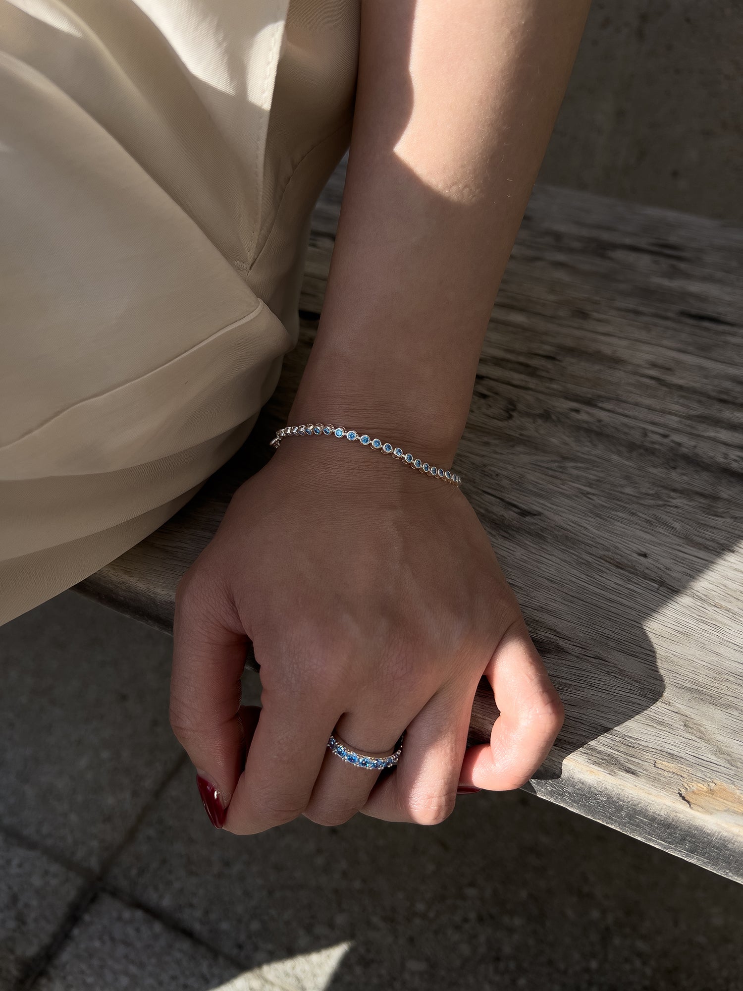BOLD PAVE RING [AQUA]