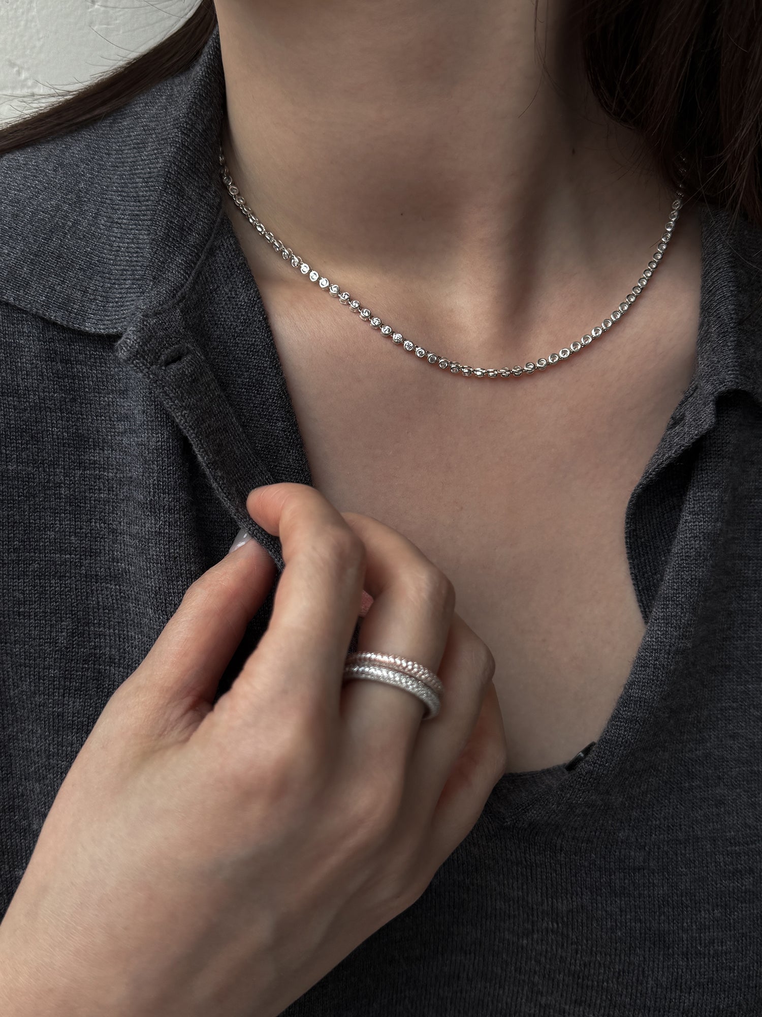 ROUND PAVE RING [SILVER]