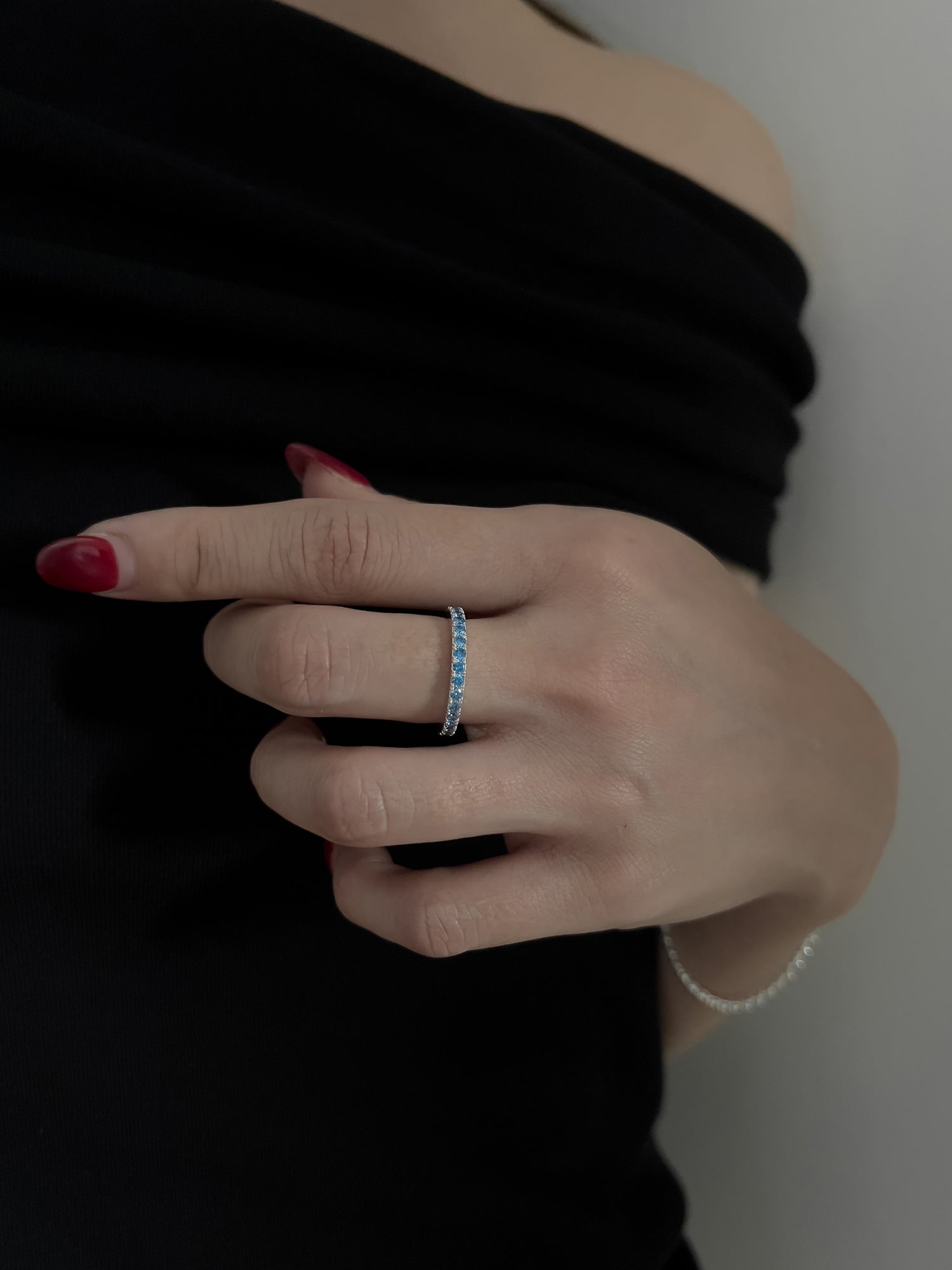PAVE RING [AQUA]