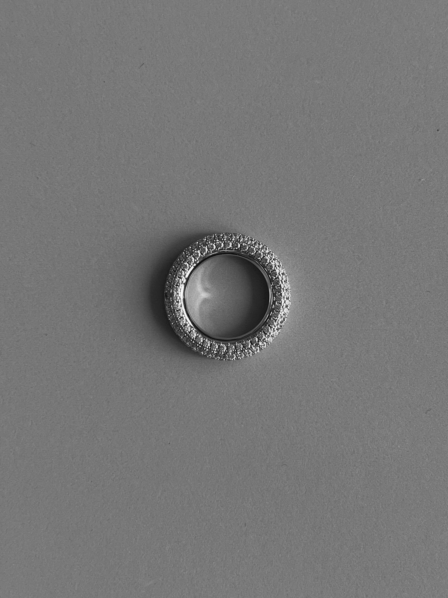BOLD ROUND PAVE RING [SILVER]