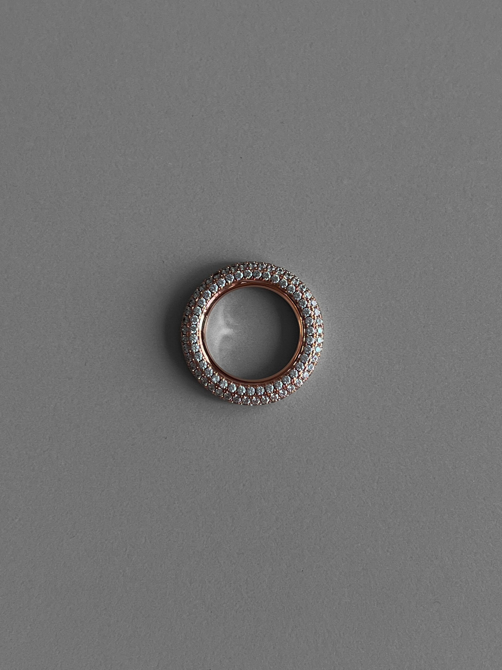 BOLD ROUND PAVE RING (ROSE GOLD)