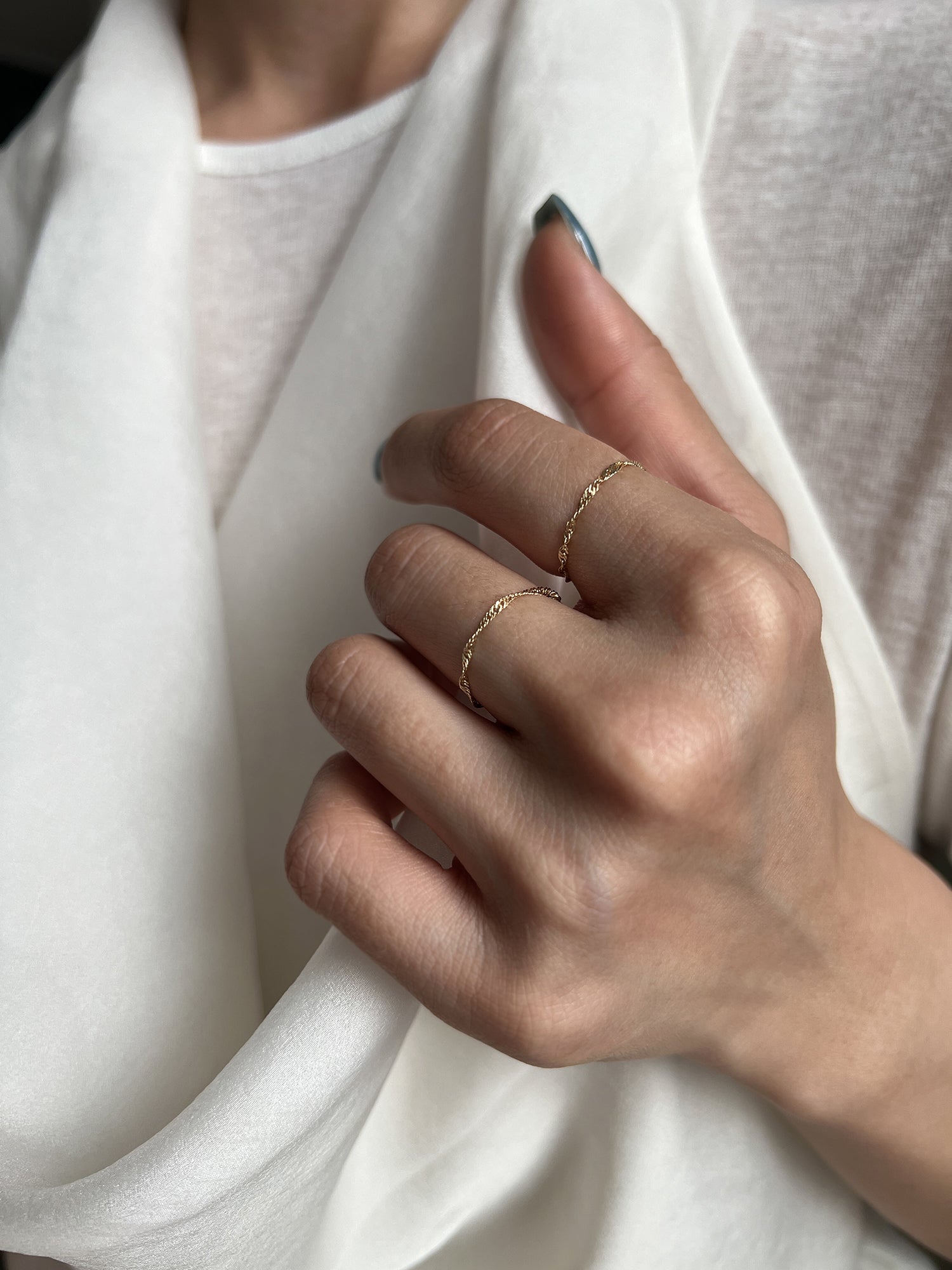 TWIST CHAIN RING [GOLD]