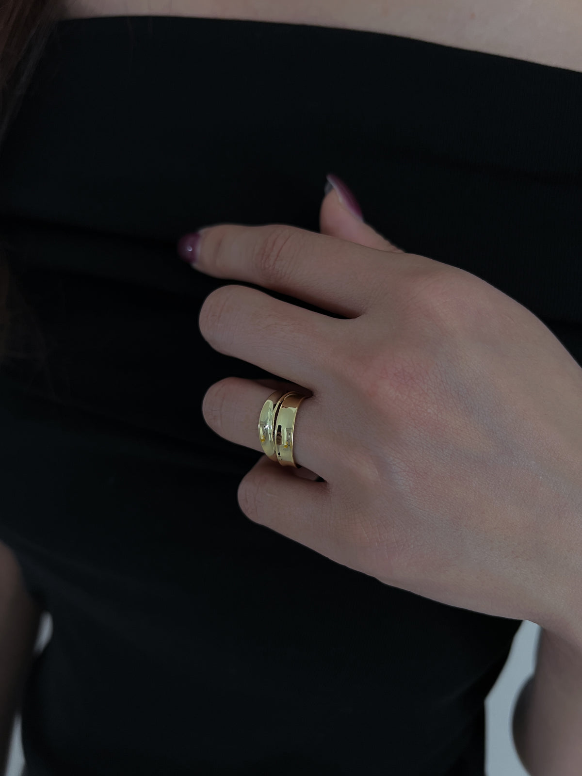 STERLING ARC OPEN RING [BEIGE GOLD]