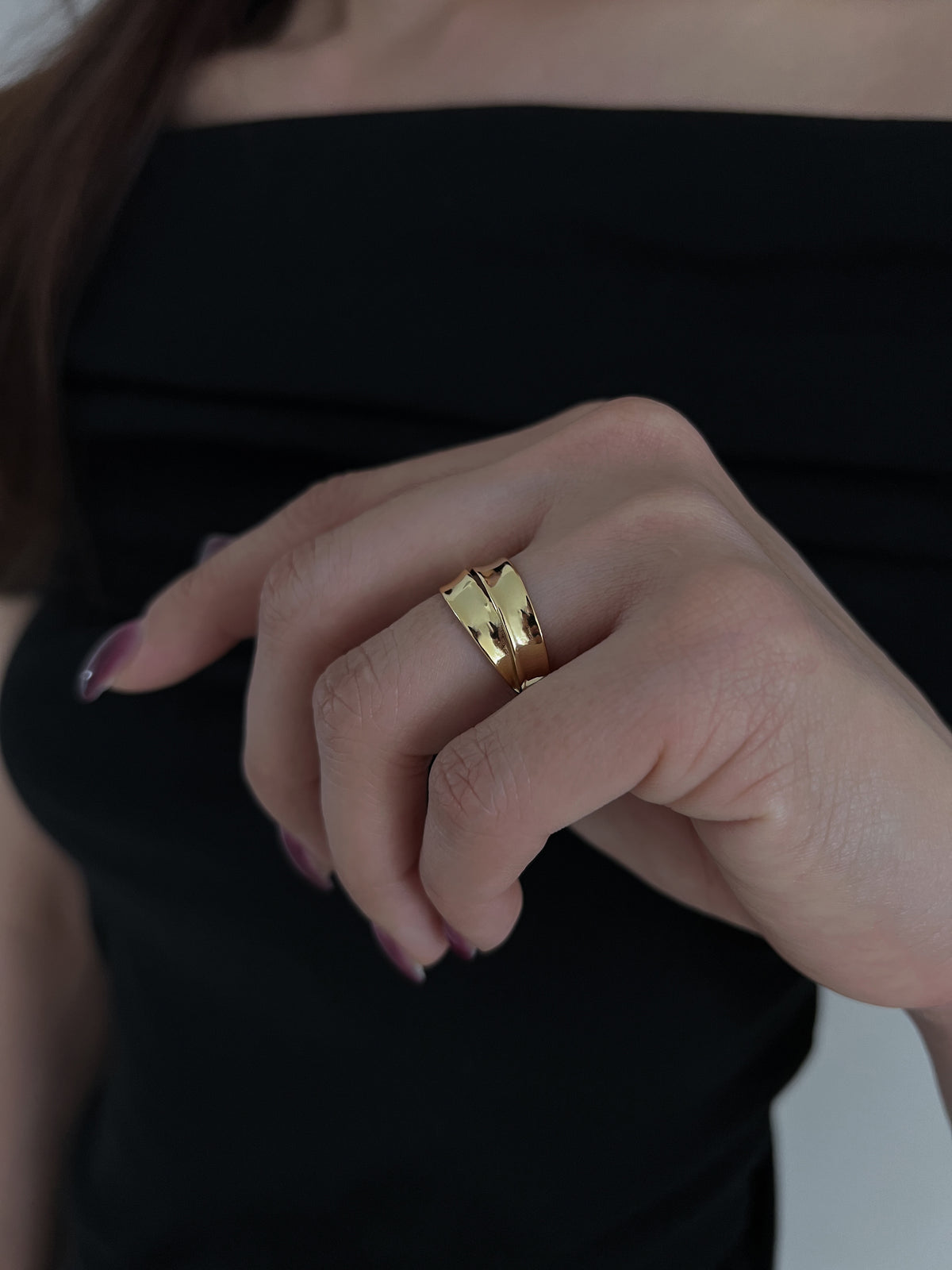 STERLING ARC OPEN RING [BEIGE GOLD]