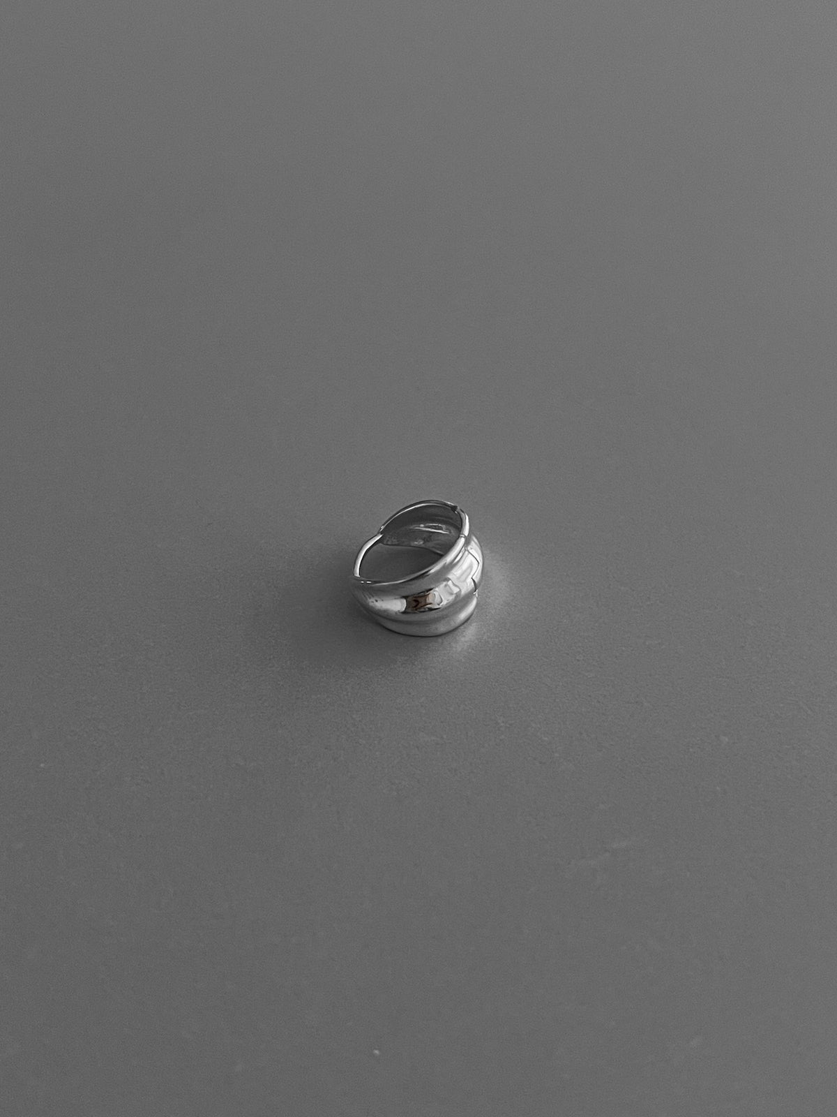 LEAF ONE TOUCH EARRINGS L [SILVER]
