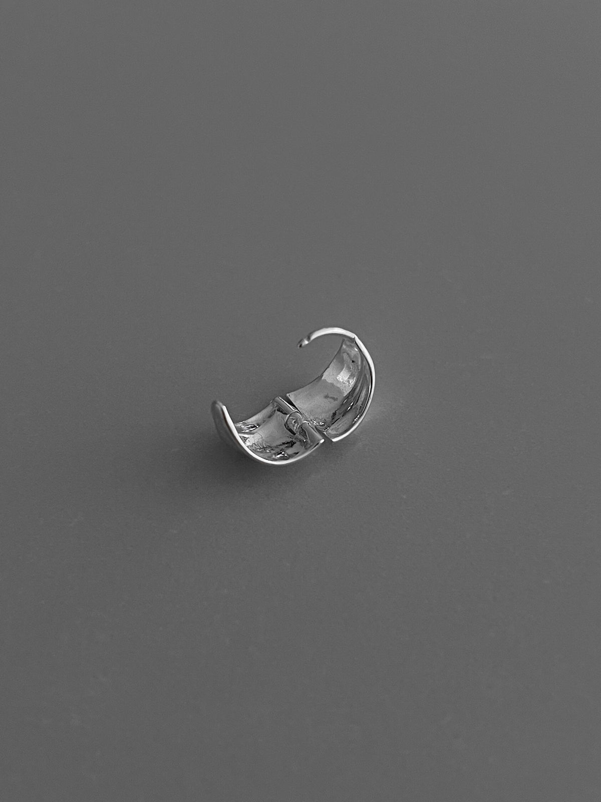 LEAF ONE TOUCH EARRINGS L [SILVER]
